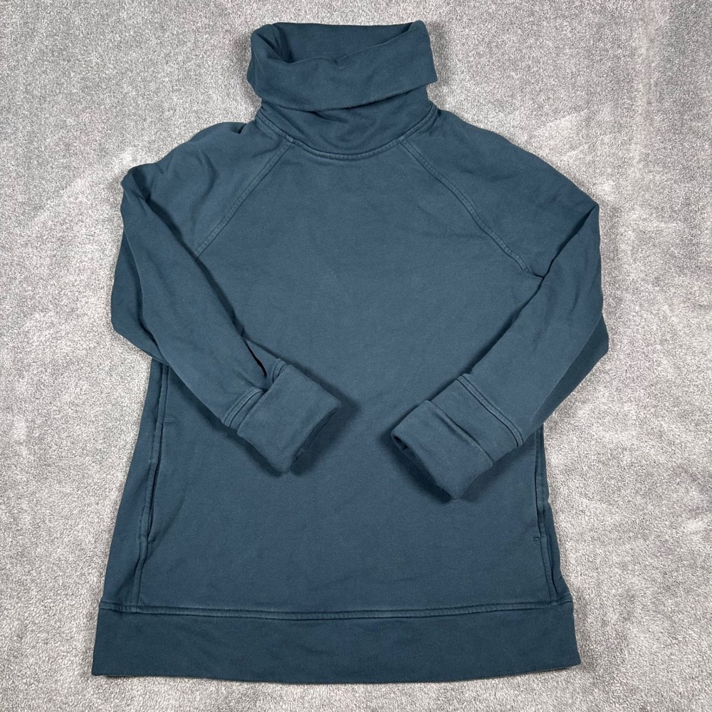 Lululemon To You Tunic Funnel Neck Pullover Sweatshirt Teal Green Womens 8
